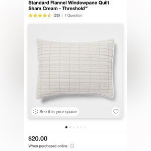 Flannel Windowpane Standard Shams- Cream- Threshold